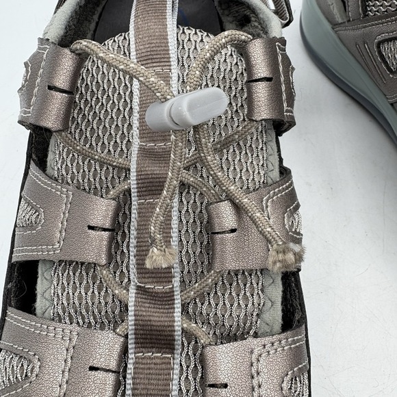 OrthoFeet Shoes Womens Size 10.5 D Wide 997 Verona Pewter Teal Fisherman Sandal‎ - Picture 4 of 10